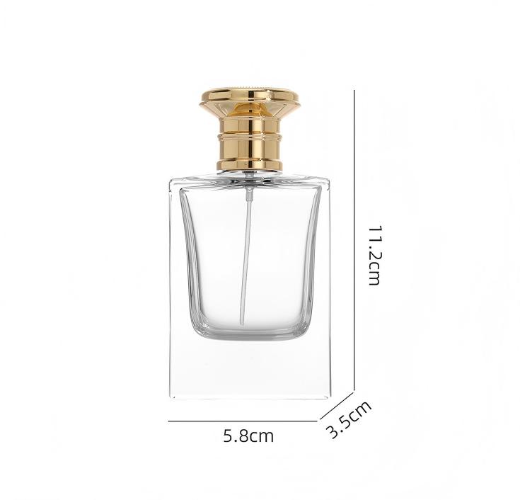 50ml Flat Square Glass Perfume Bottle Manufacturer