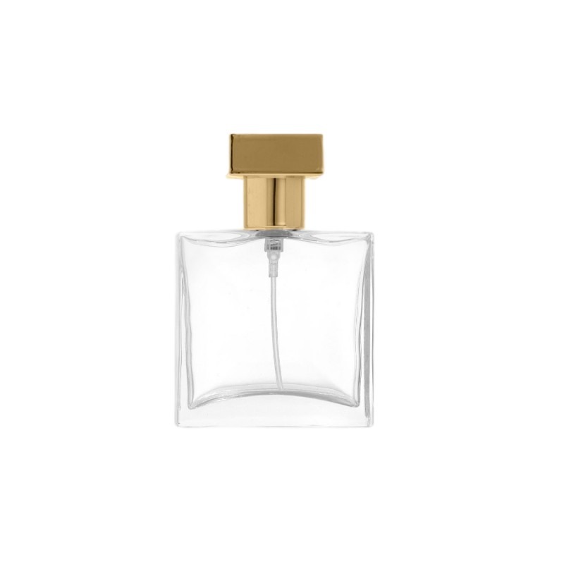 30ml Square Glass Perfume Bottle | Gold Minimalist Square Cap