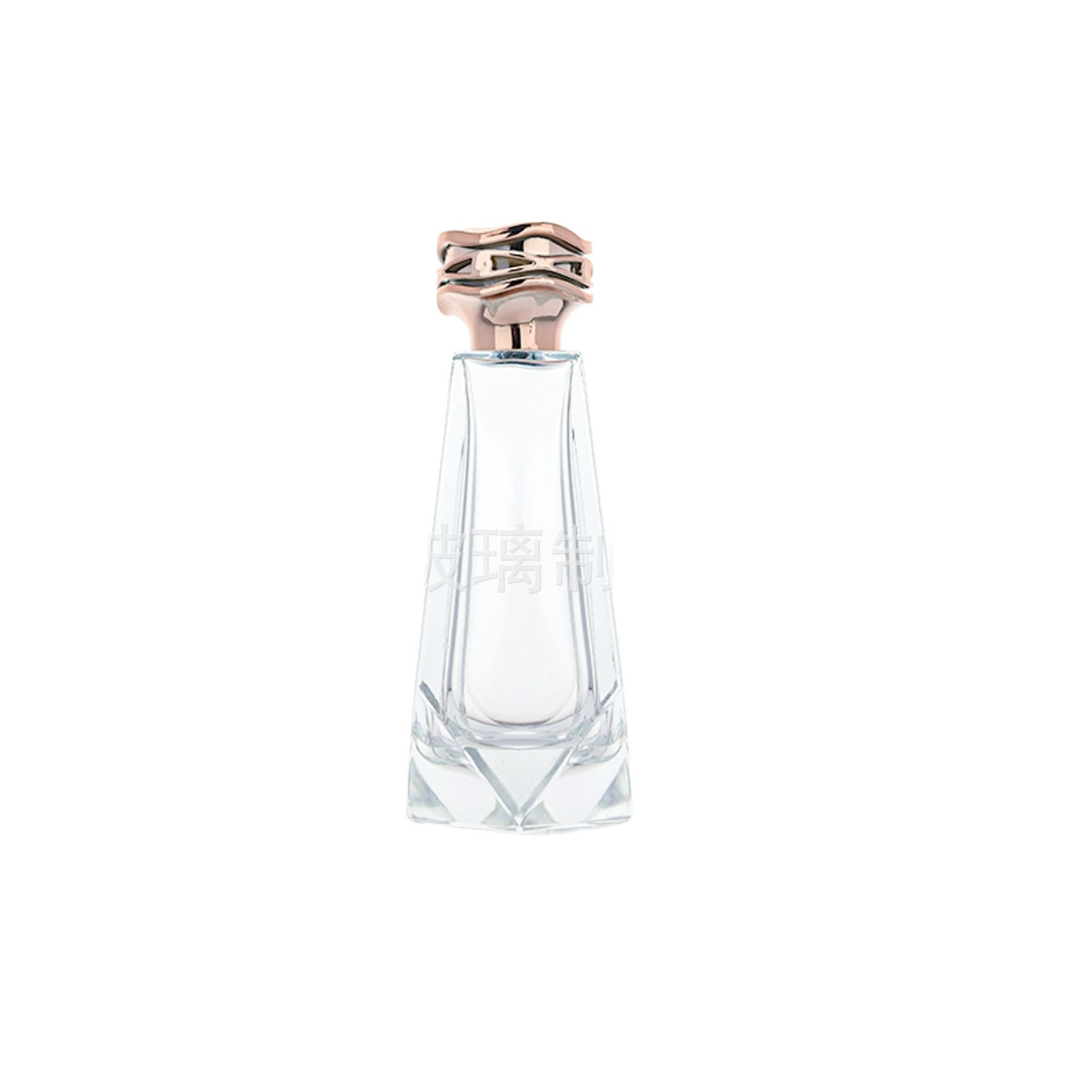 100ml Triangular Prism Glass Perfume Bottle | Ornate Gold Cap