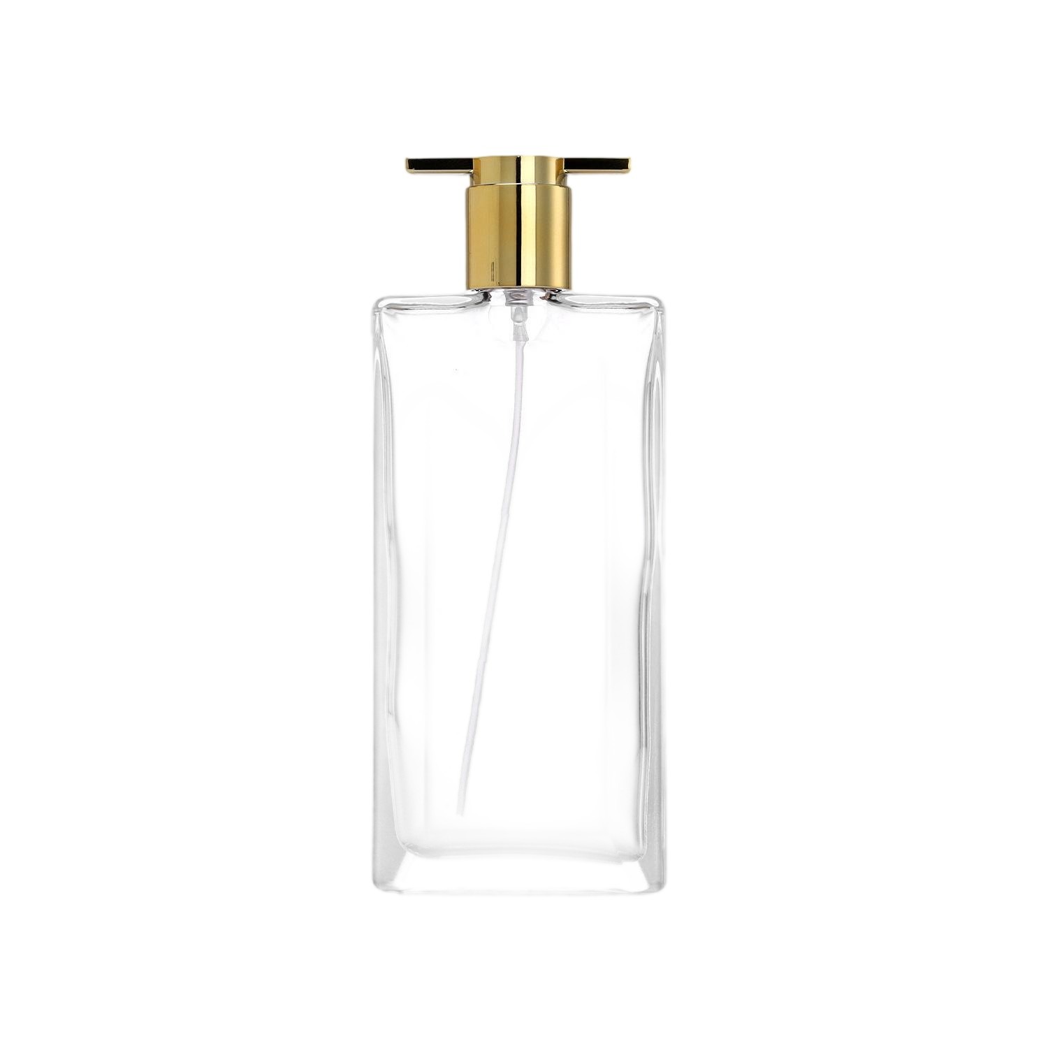80ml Rectangular Glass Perfume Bottle | Gold T-Shape Sprayer