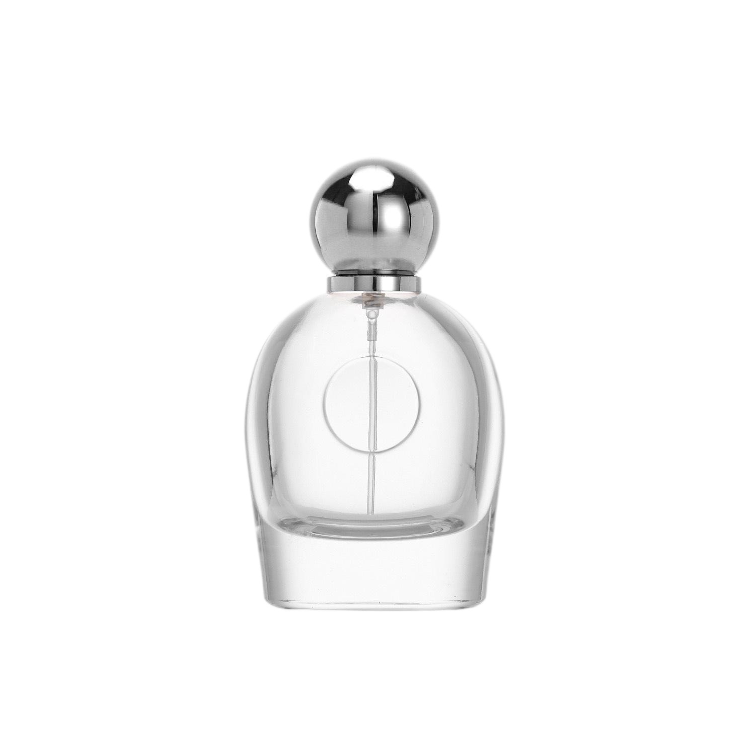80ml Spherical Cylindrical Glass Perfume Bottle with Silver Ball Cap
