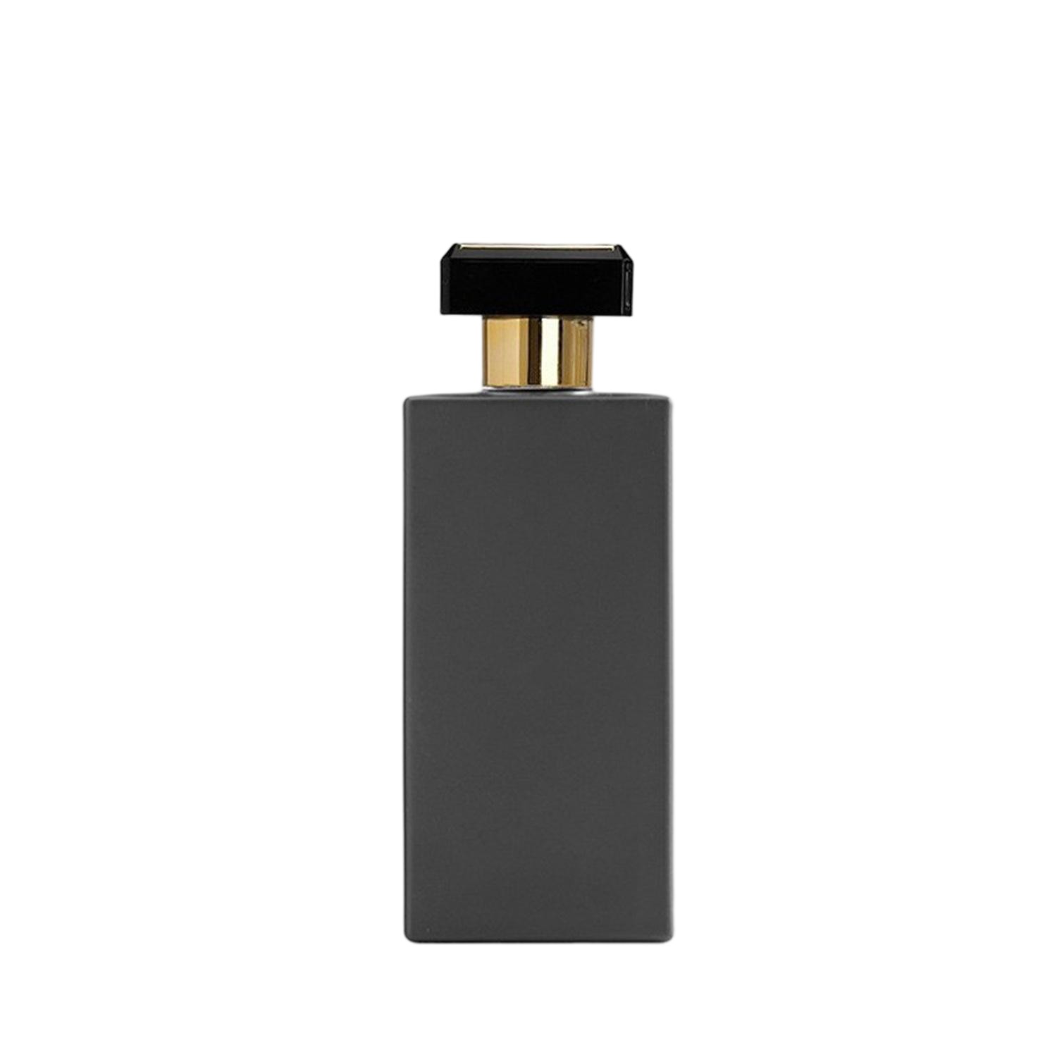 100ml Matte Black Tall Rectangular Glass Perfume Bottle
