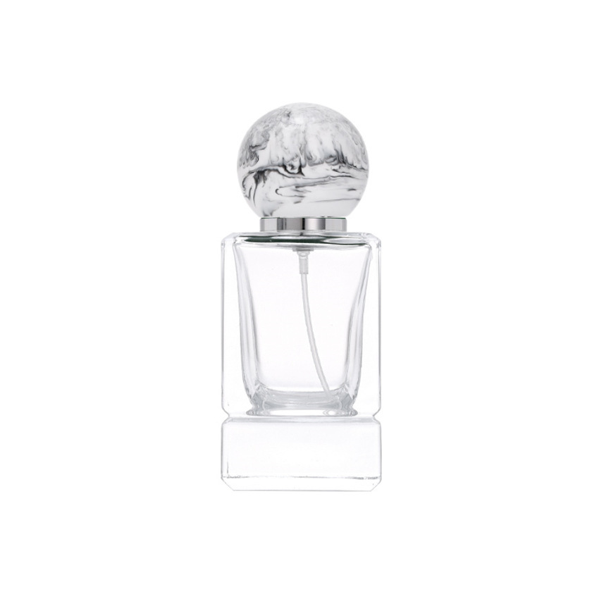 Luxury 50ml  Clear Glass square Perfume Bottle