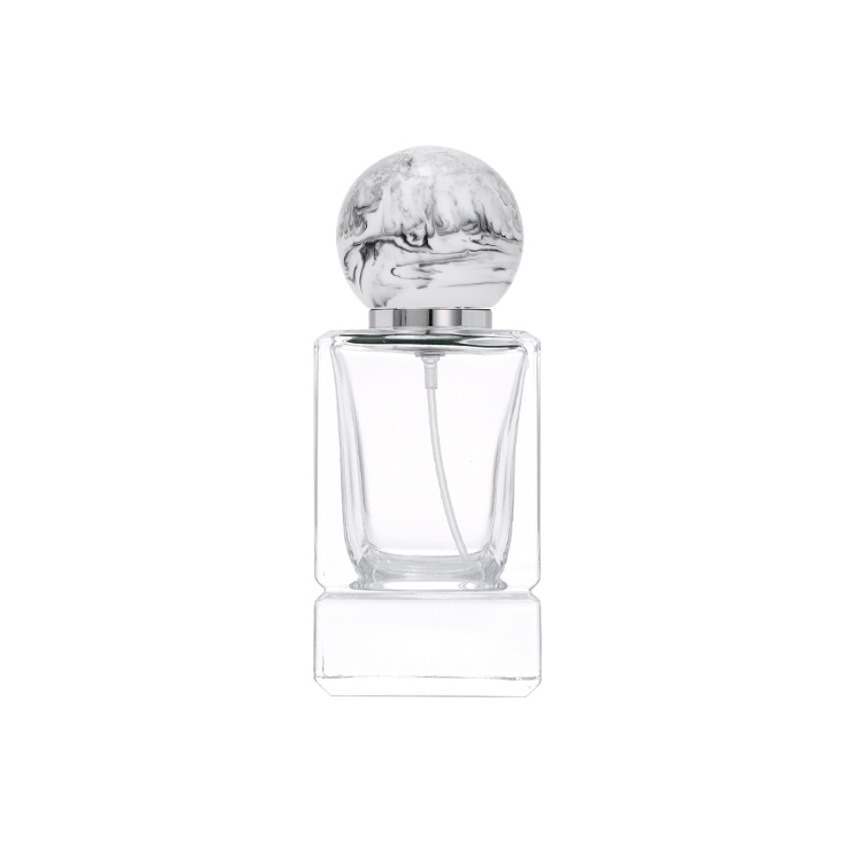 Luxury 50ml  Clear Glass square Perfume Bottle