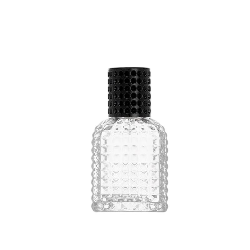30ml Diamond-Pattern Studded Cylindrical Glass Perfume Bottle