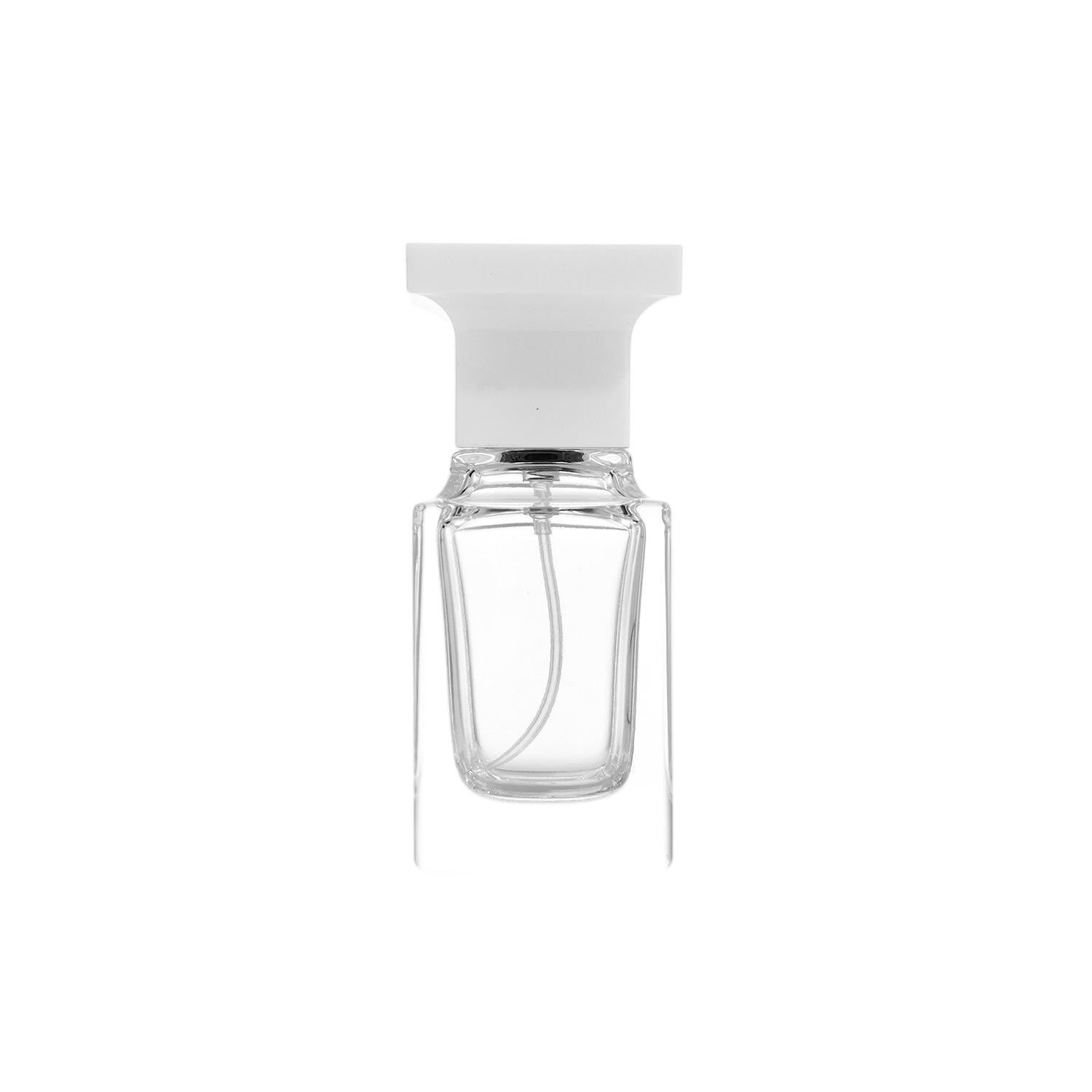 30ml Square Glass Perfume Bottle | Minimalist White Geometric Cap