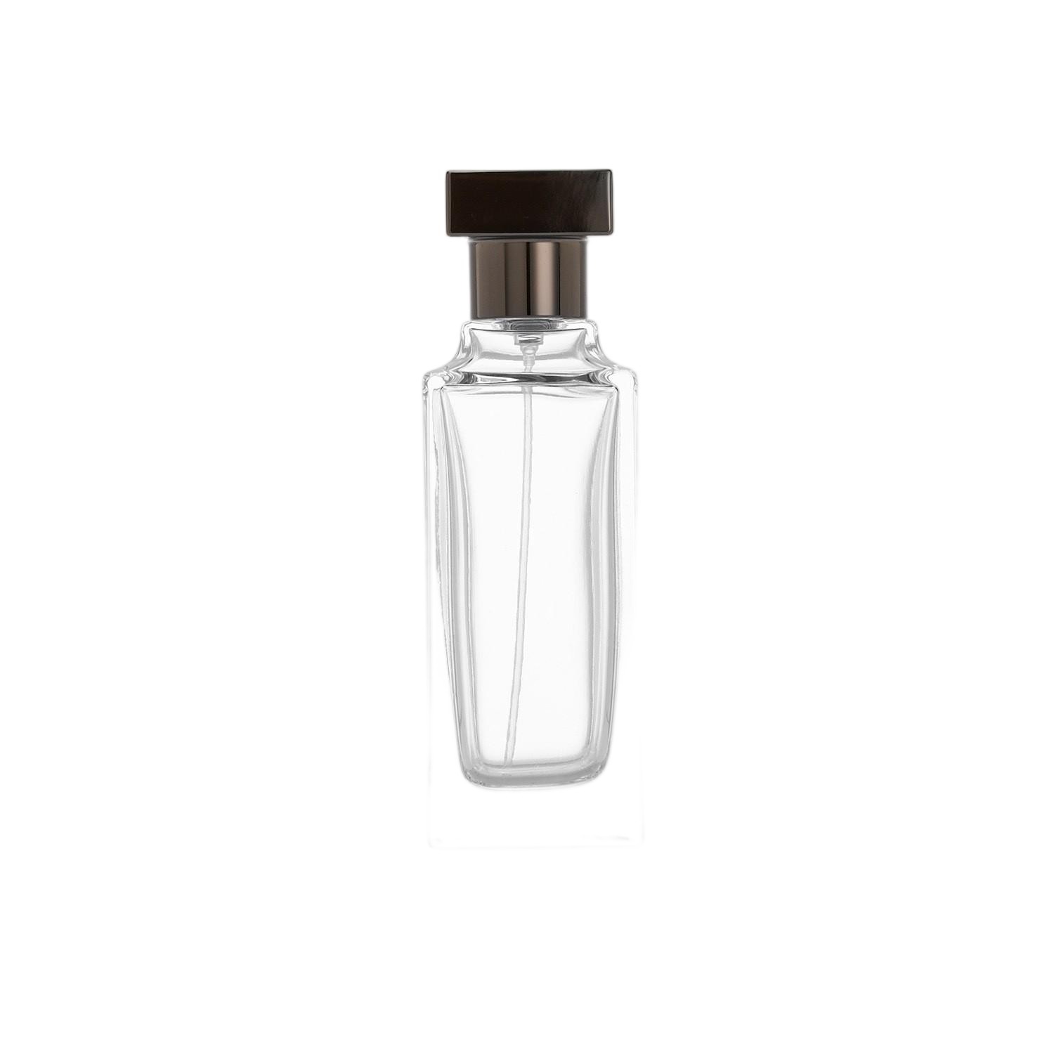 80ml Slender Rectangular Glass Perfume Bottle | Dark Metallic Cap
