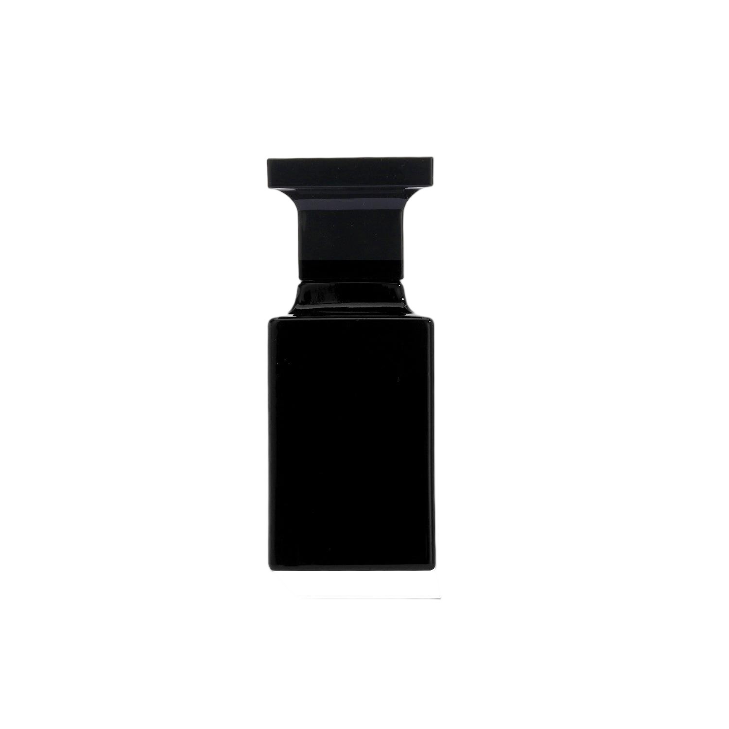 50ml Opaque Black Glass Perfume Bottle | Monolithic Geometric Design