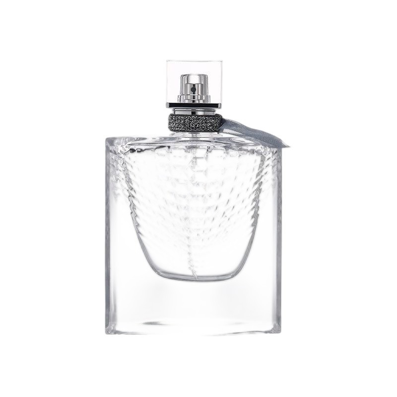 75ml Textured Glass Perfume Bottle | Diamond Pattern & Ribbon Accent