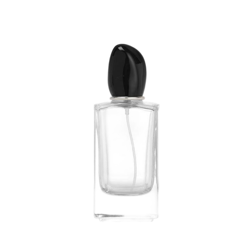 100ml Square Glass Perfume Bottle with Black Water-Drop Cap