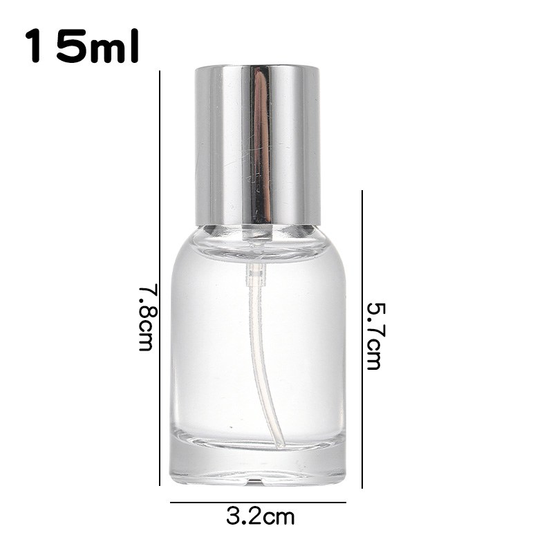 15ml Round Glass Perfume Bottle | Silver Cap Crimp
